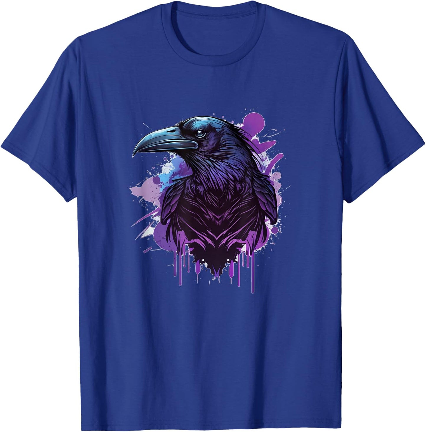 Raven Graphic Goth Black Crow T-Shirt - T-Shirt | Royal