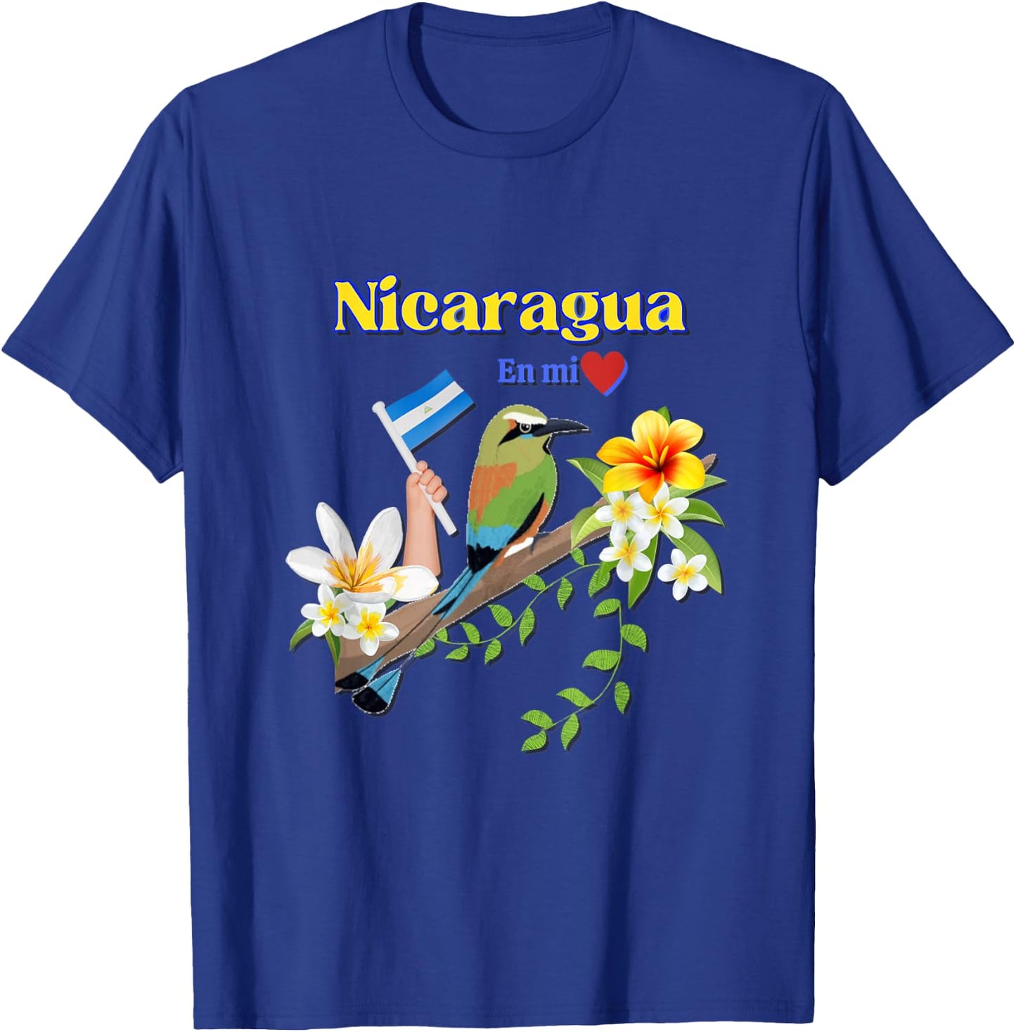 Nicaragua En Mi Corazon Patriotic Signs T-Shirt - T-Shirt | Royal