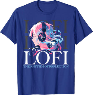 Lofi Music Lover Low Fidelity Anime Lo-Fi Japanese Aesthetic T-Shirt - T-Shirt | Royal