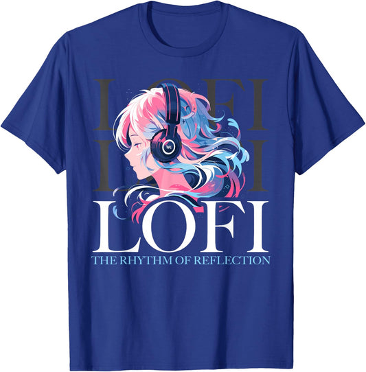 Lofi Music Lover Low Fidelity Anime Lo-Fi Japanese Aesthetic T-Shirt - T-Shirt | Royal