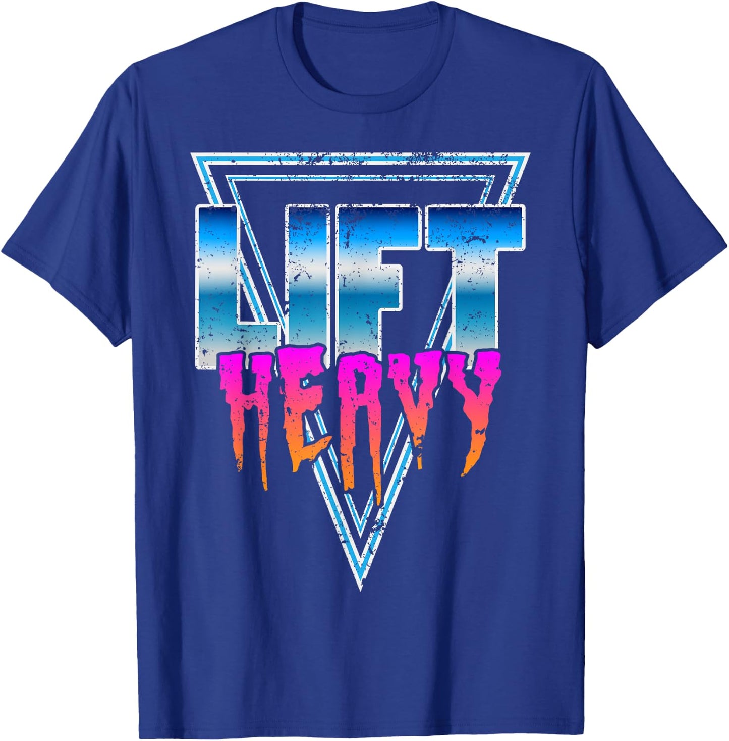 Lift Heavy Old School Retro 80's Golden Era Bodybuilding Gym T-Shirt - T-Shirt | Royal