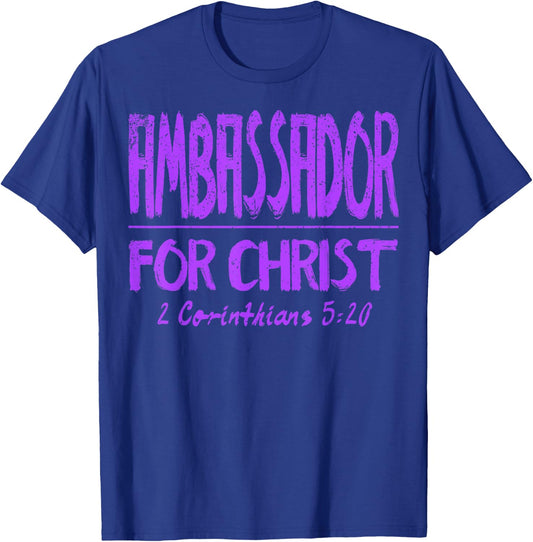 Vintage 2 Corinthians 5 20 Ambassador For Christ Christian T-Shirt - T-Shirt | Royal