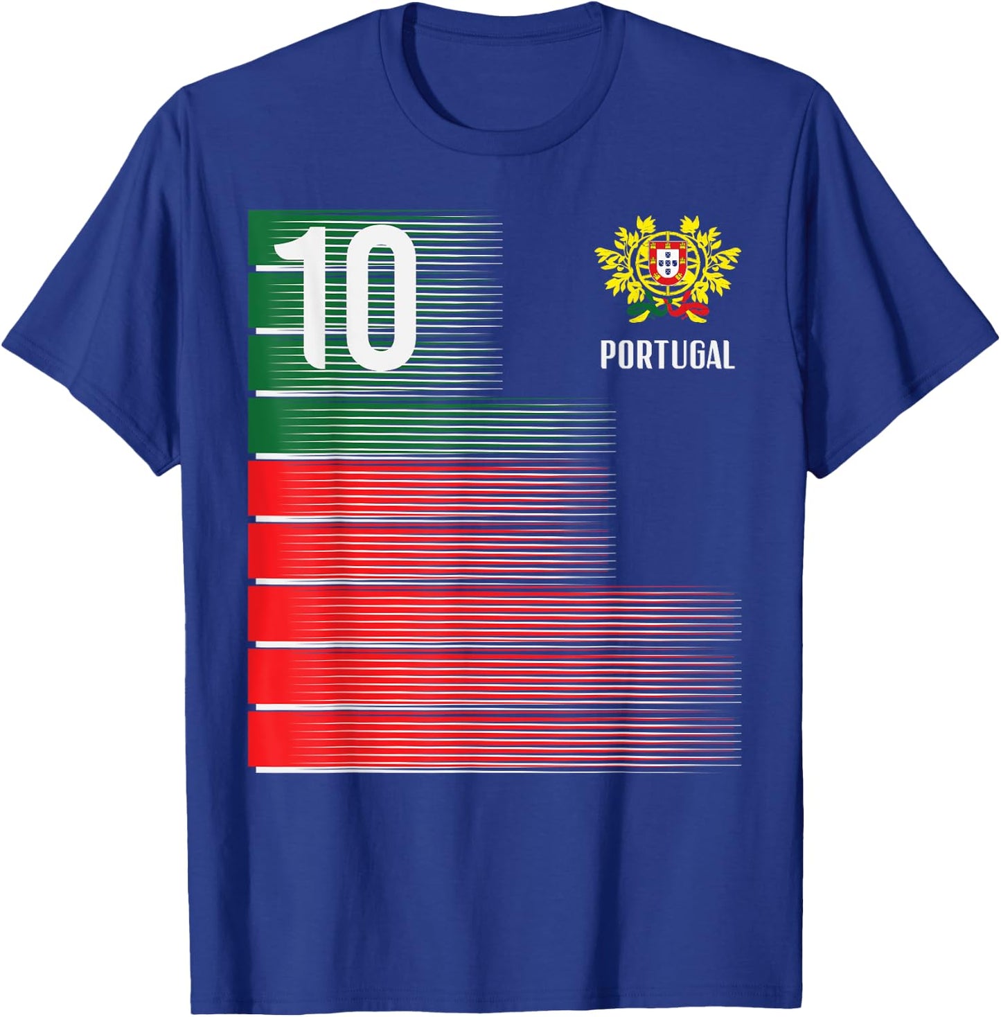 Portugal Number 10 Portuguese Soccer Fan Men Women Kids Boys T-Shirt - T-Shirt | Royal