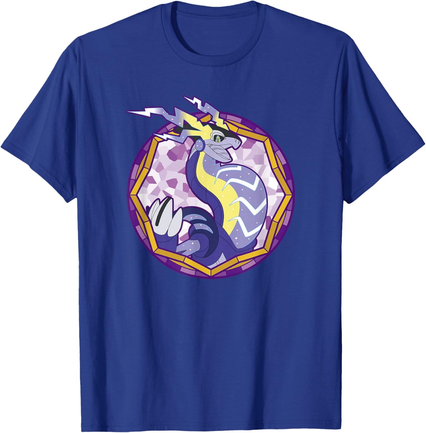 Pokémon Miraidon Legendary Paradox Violet Stained Glass Logo T-Shirt - T-Shirt | Royal