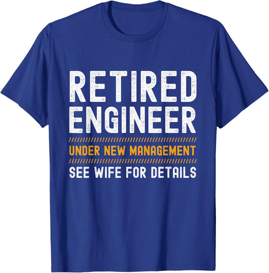 Retired Engineer - Retired - Black - Women's - Small - Short Sleeve - Modern - Letter Print - Fun - Novelty, Party - All Seasons T-Shirt - T-Shirt | Royal