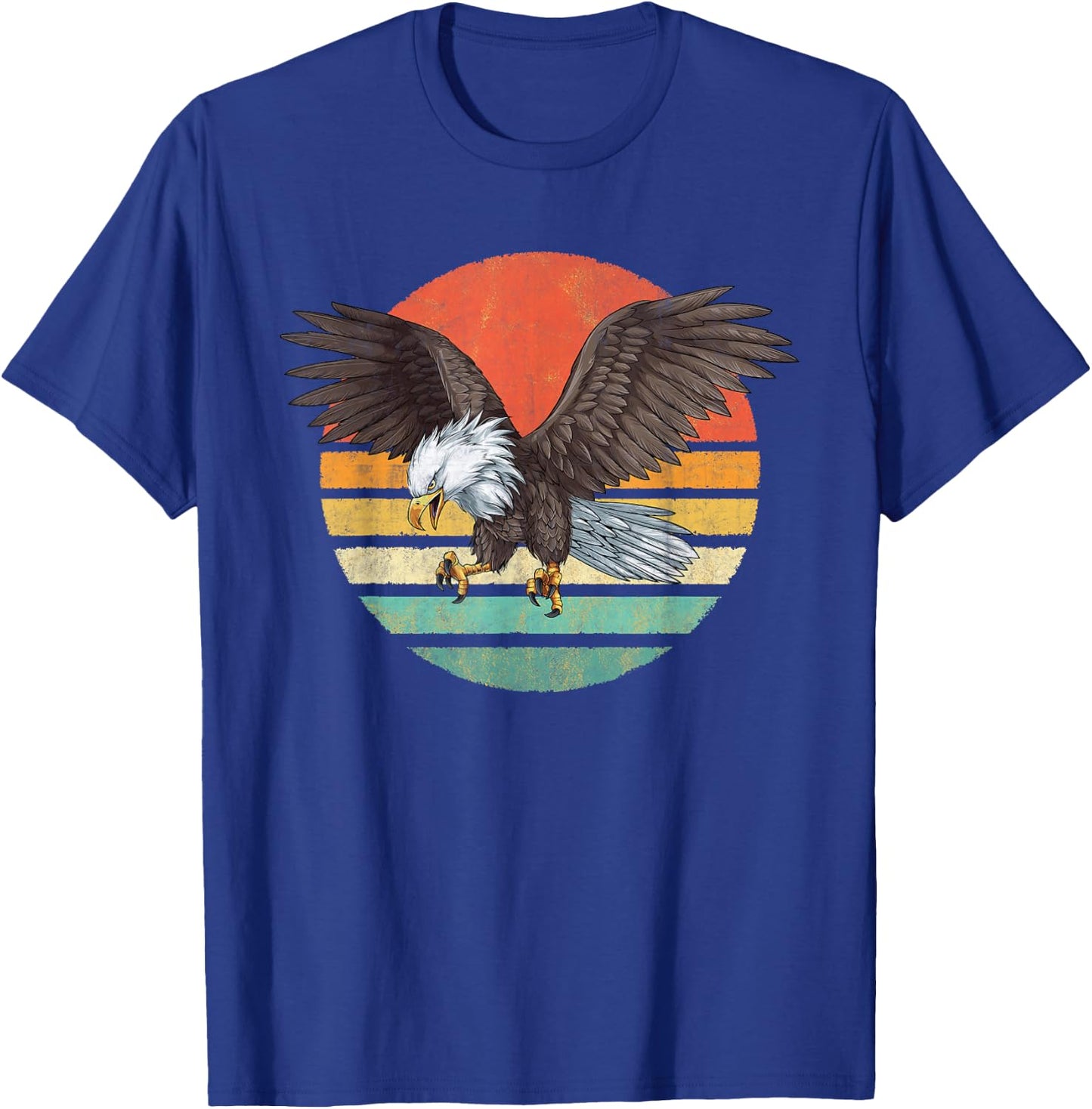 Bald Eagle Men Women Retro Vintage Bald Eagle T-Shirt - T-Shirt | Royal