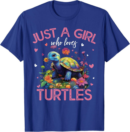 Just A Girl Who Loves Turtles Girls T-Shirt - T-Shirt | Royal