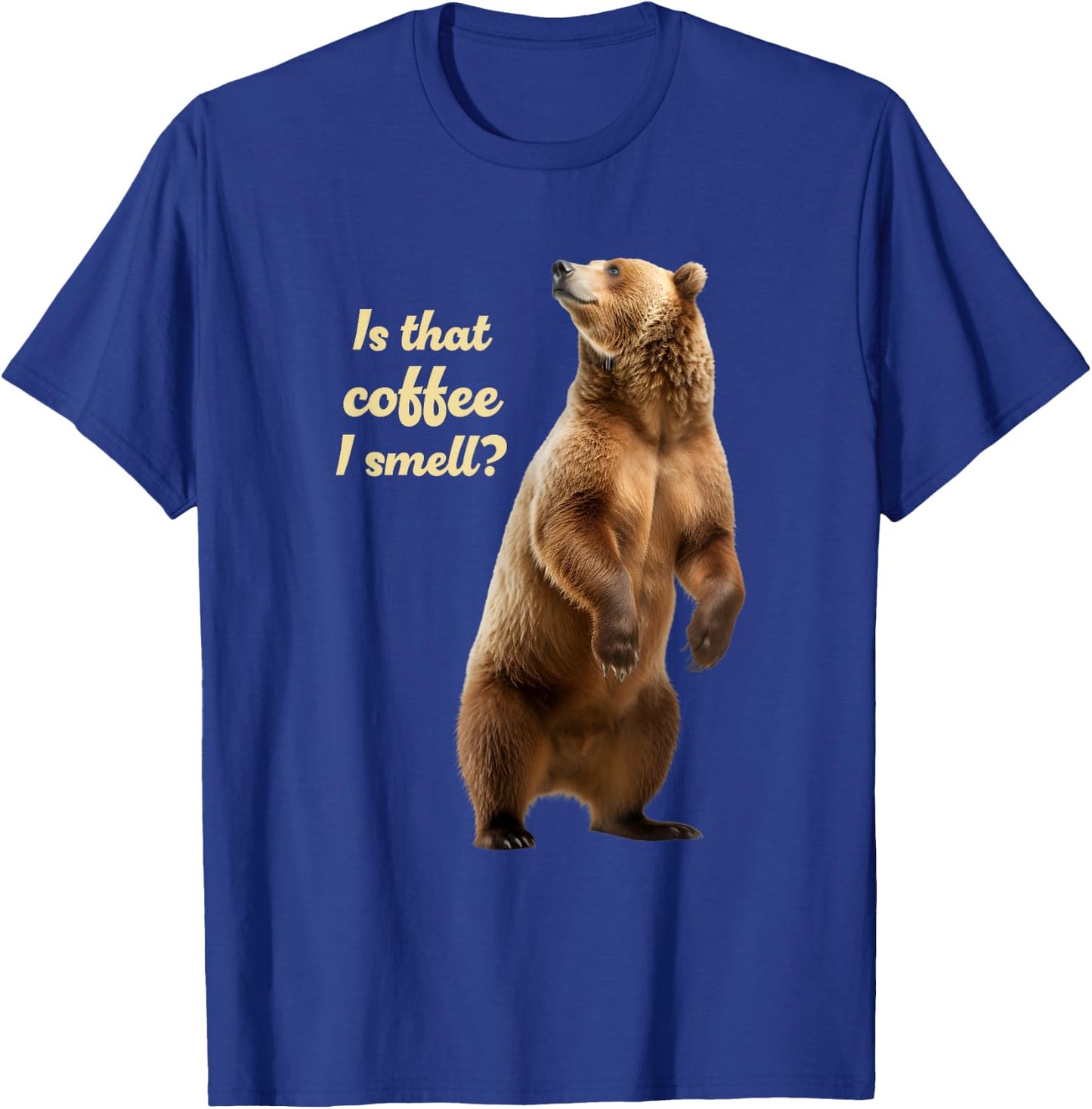 Coffee and Grizzlies Funny Bear Lover Grizzly Wildlife T-Shirt - T-Shirt | Royal