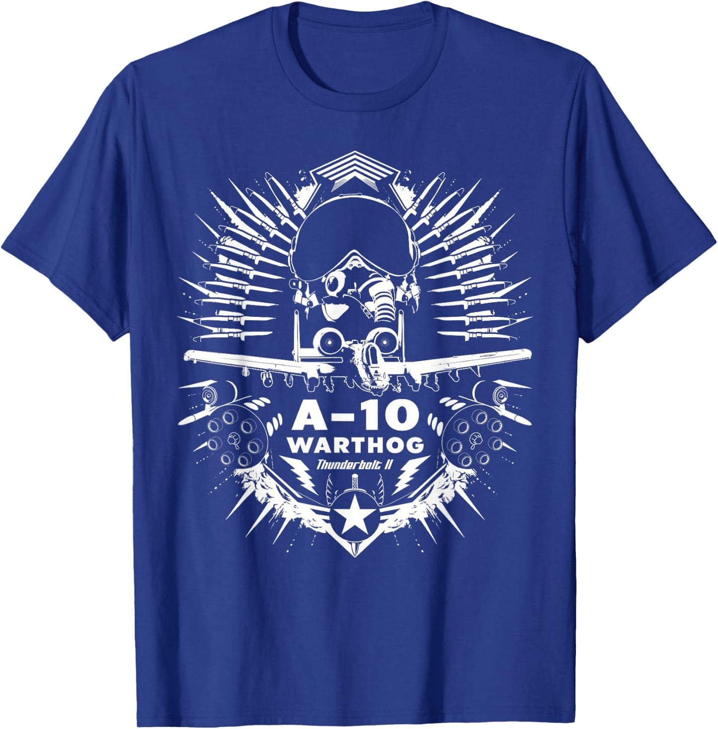 A-10 Thunderbolt II Warthog Cool Aircraft Pilot Helmet T-Shirt - T-Shirt | Royal