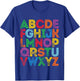 ABCs Shirt Alphabet Colorful Letters Reading Kids Boys Girls T-Shirt - T-Shirt | Royal