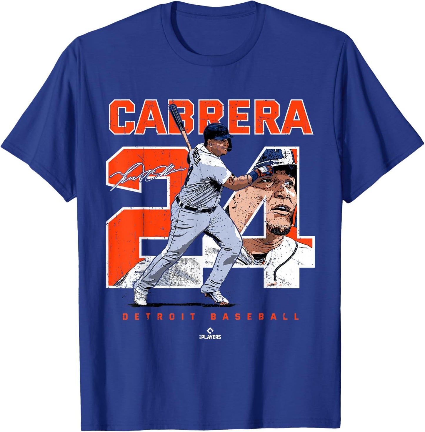 Number and Portrait Miguel Cabrera Detroit MLBPA T-Shirt - T-Shirt | Royal