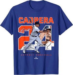 Number and Portrait Miguel Cabrera Detroit MLBPA T-Shirt - T-Shirt | Royal