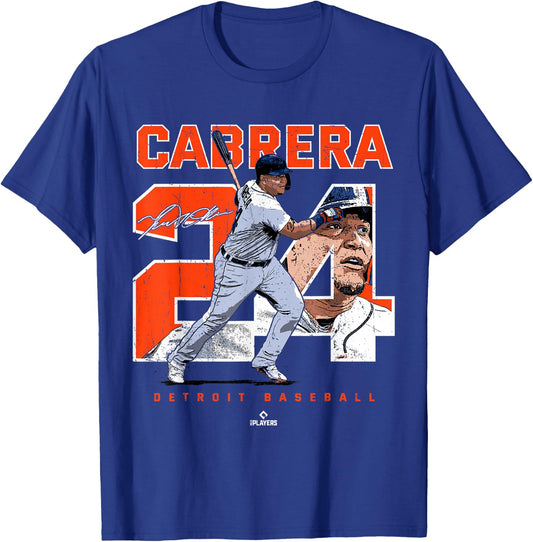 Number and Portrait Miguel Cabrera Detroit MLBPA T-Shirt - T-Shirt | Royal