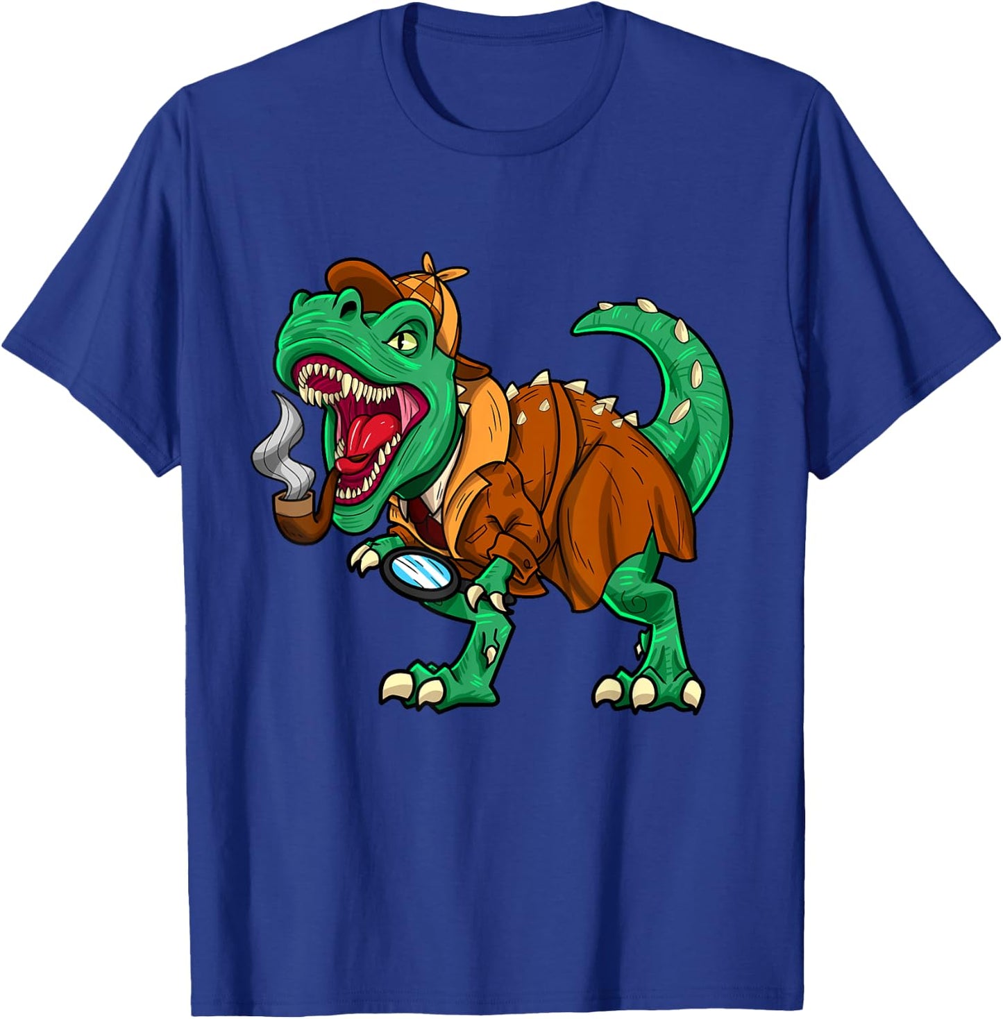 Detective Crew Dinsosaur Undercover Agent T-Rex T-Shirt - T-Shirt | Royal