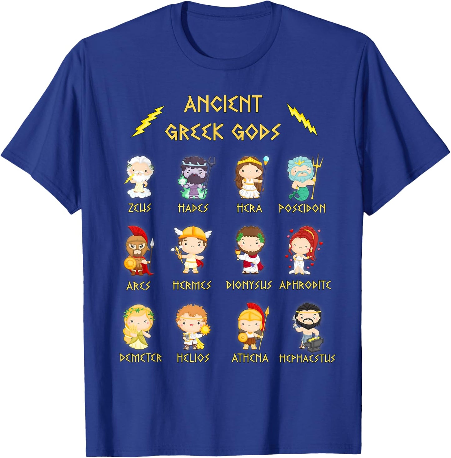 Greek Gods Cute Kawaii, Ancient Mythology Olympus T-Shirt - T-Shirt | Royal