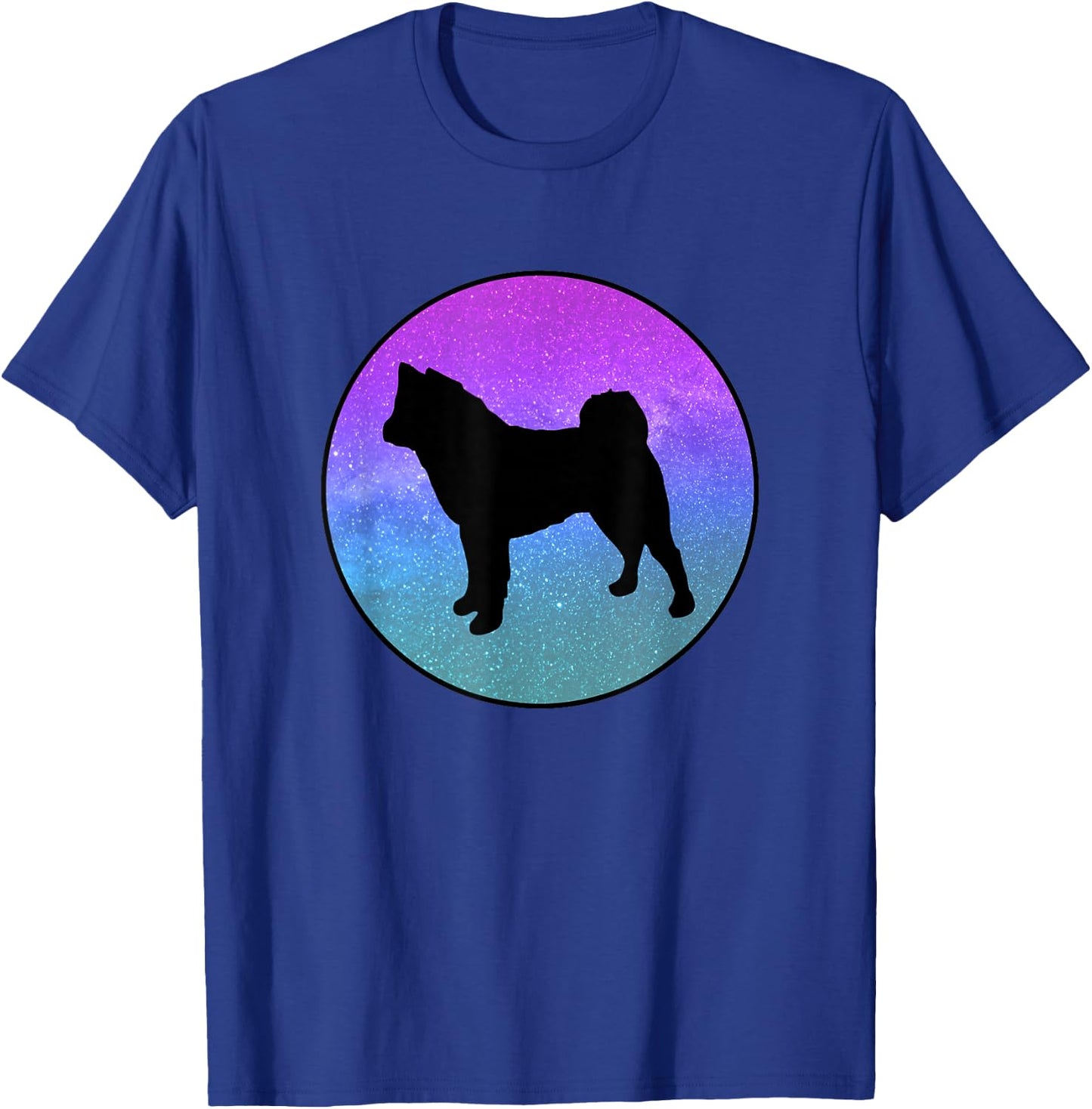 Dog Breed American Akita Dog Silhouette Space Galaxy T-Shirt - T-Shirt | Royal