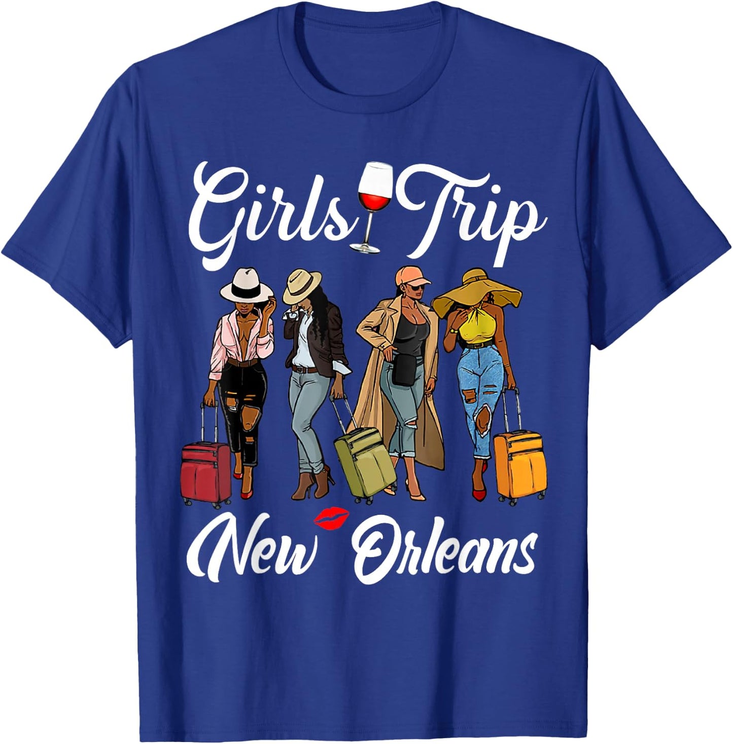 Girls Trip New Orleans Vacation Funny Black Women Queen T-Shirt - T-Shirt | Royal