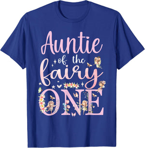 Auntie of the Fairy One Aunt 1st Birthday Party Family T-Shirt - T-Shirt | Royal