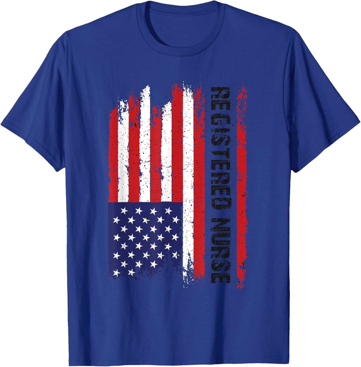 Vintage USA RN Registered Nurse American Flag Patriotic Women Men T-Shirt - T-Shirt | Royal