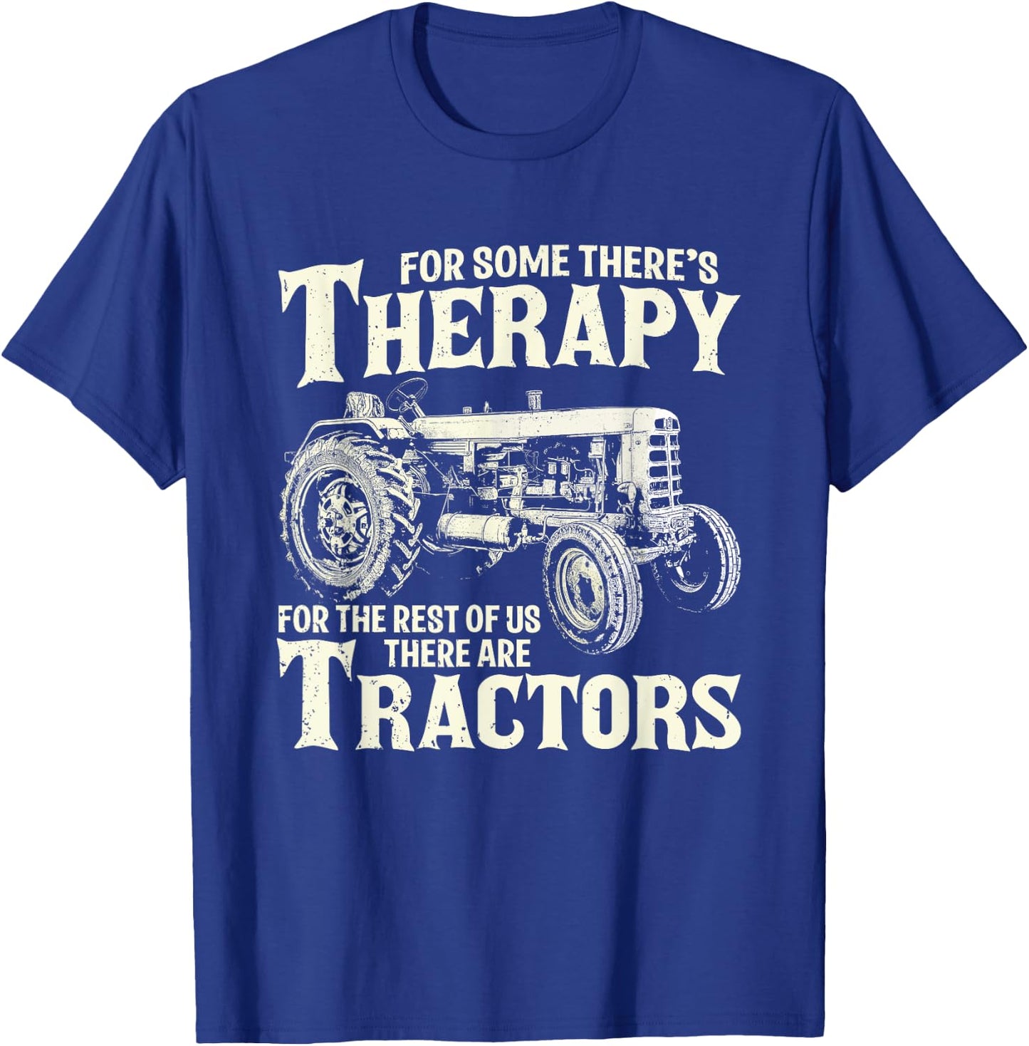 Funny Tractor Farmer Therapy Vintage Farm Tractor Farming T-Shirt - T-Shirt | Royal