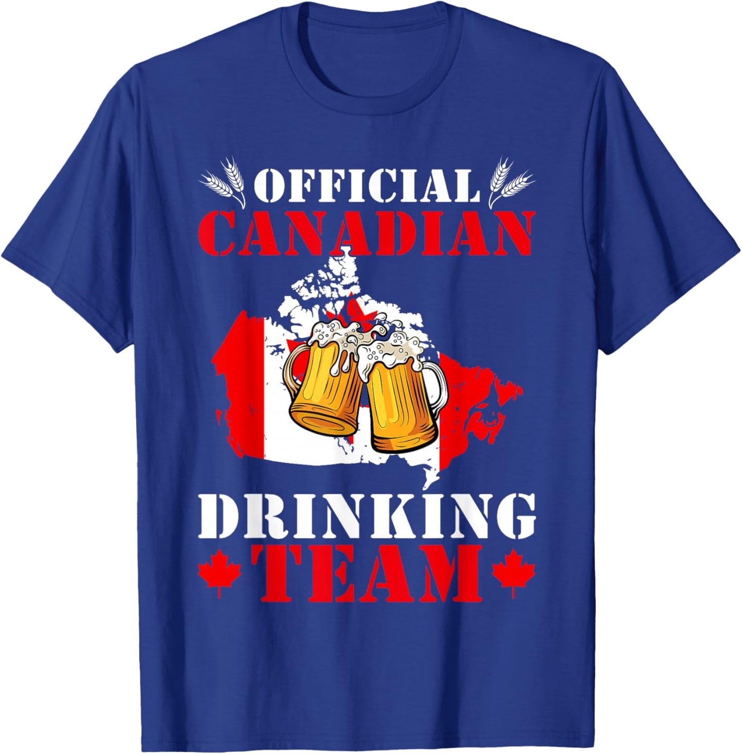 Official Canadian Drinking Team & Maple Leaf Patriotic Men T-Shirt - T-Shirt | Royal