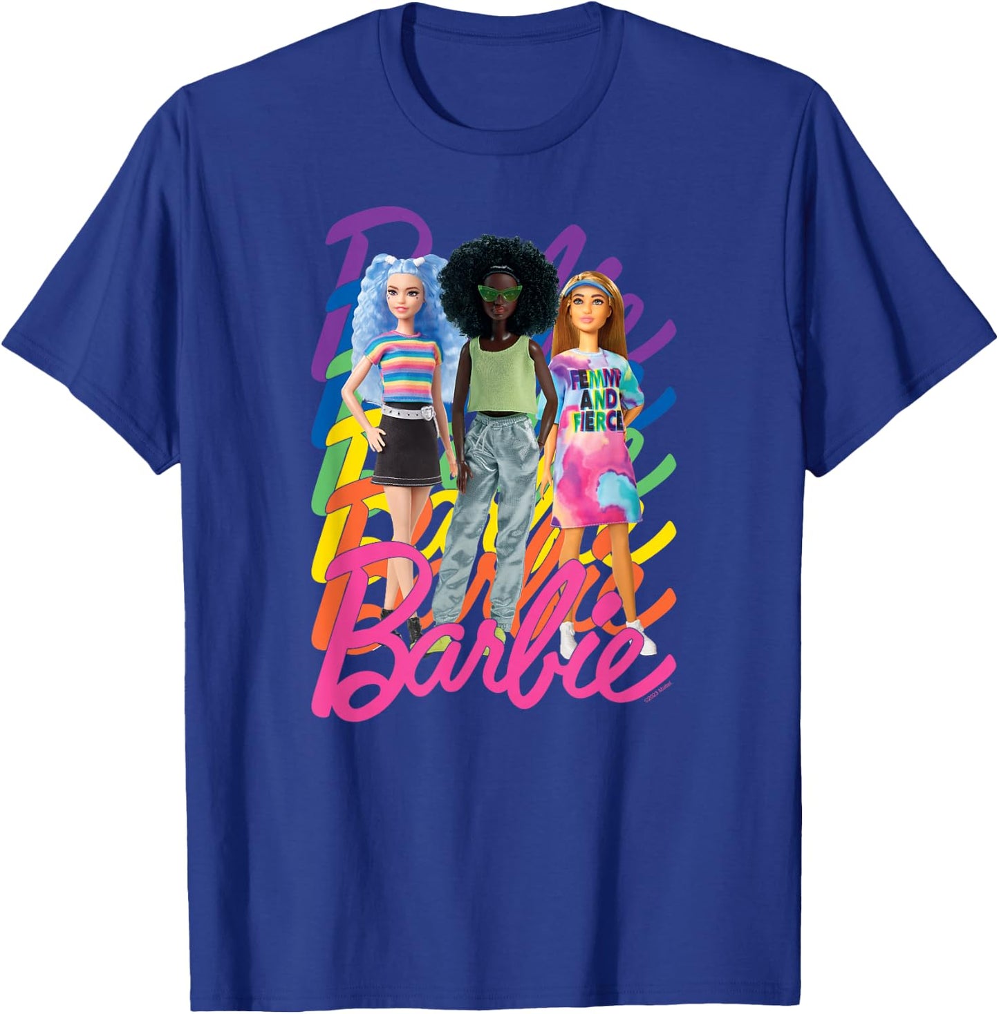 Barbie - Pride Rainbow Logo 3 Dolls T-Shirt - T-Shirt | Royal