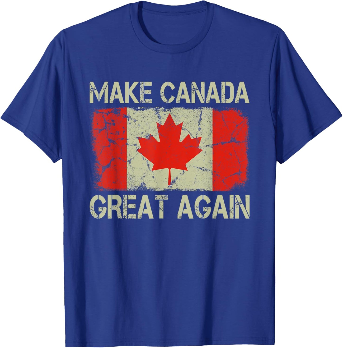 Vintage Canadian Flag Make Canada Great Again T-Shirt - T-Shirt | Royal