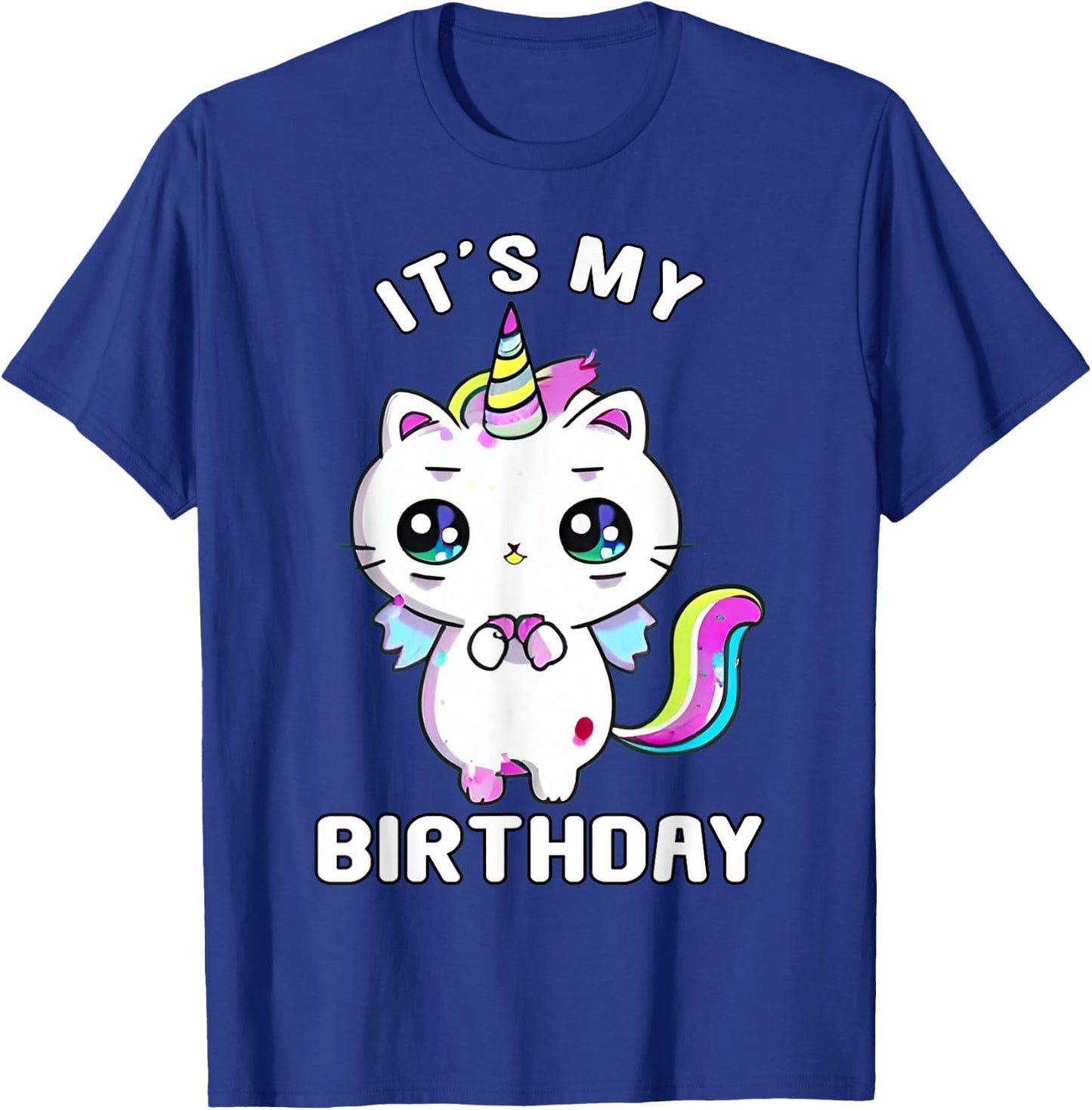 It's My Birthday Caticorn Meowgical Cat Kittycorn Unicorn Women Kids T-Shirt - T-Shirt | Royal