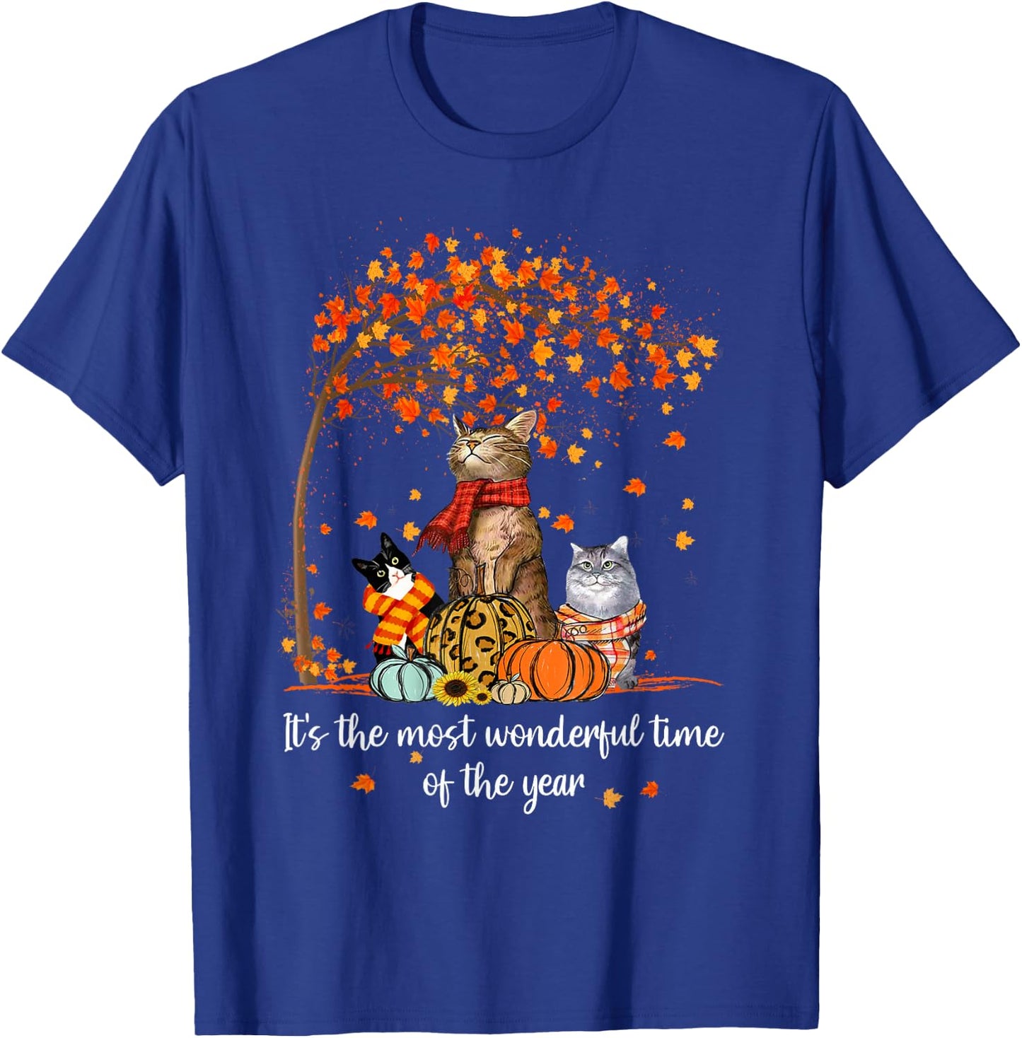 It's The Most Wonderful Time Of The Year Family Cats Autumn T-Shirt - T-Shirt | Royal