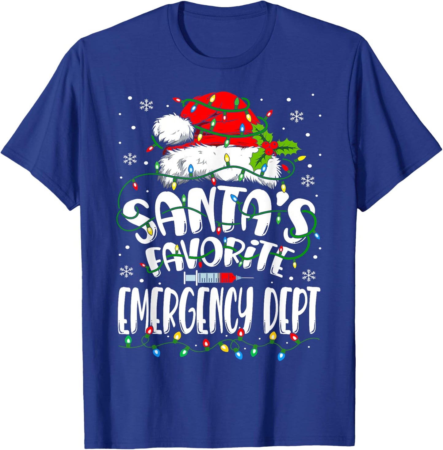 Santa Favorite Emergency Department Christmas ER Nurse T-Shirt - T-Shirt | Royal