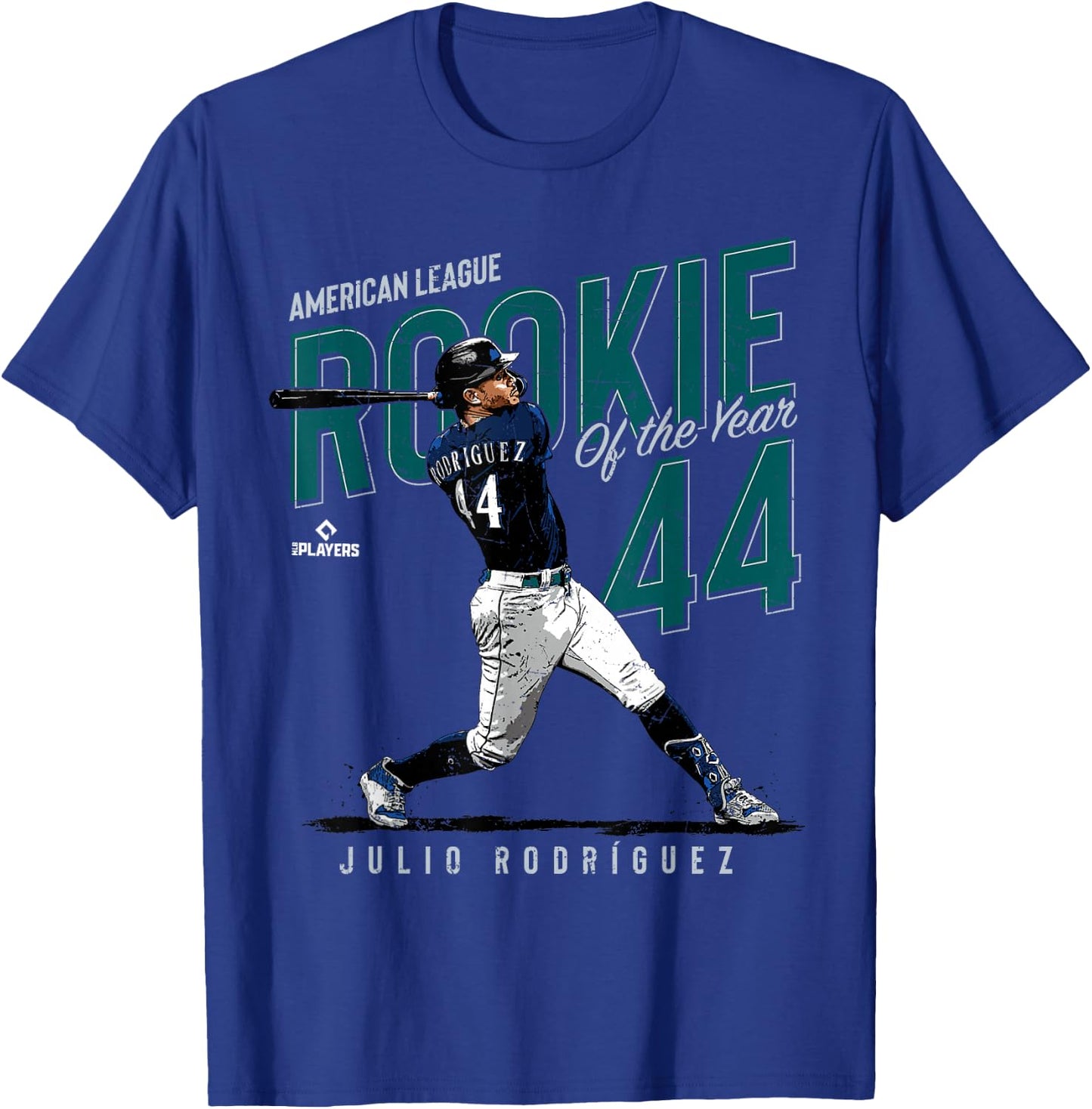 Rookie of the Year Julio Rodriguez Seattle MLBPA T-Shirt - T-Shirt | Royal
