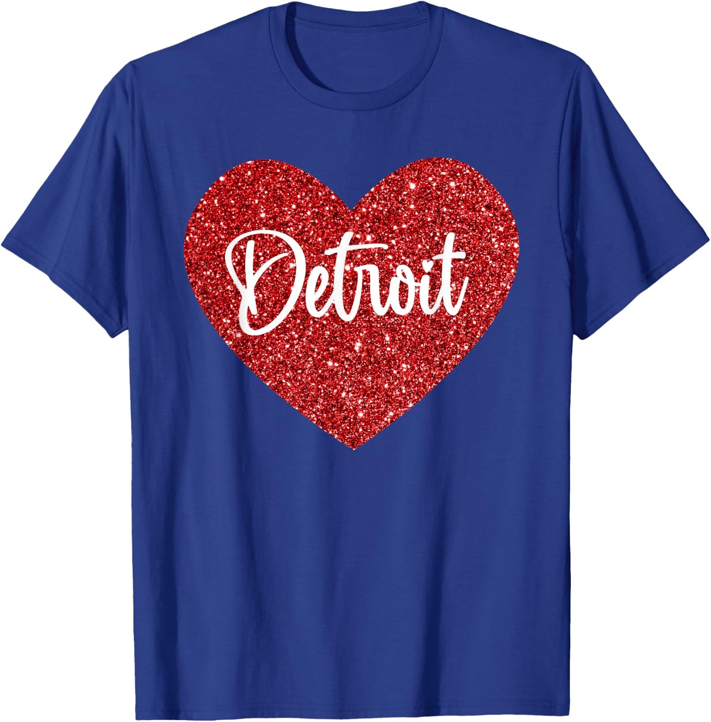 I Love Detroit Red Heart T-Shirt - T-Shirt | Royal