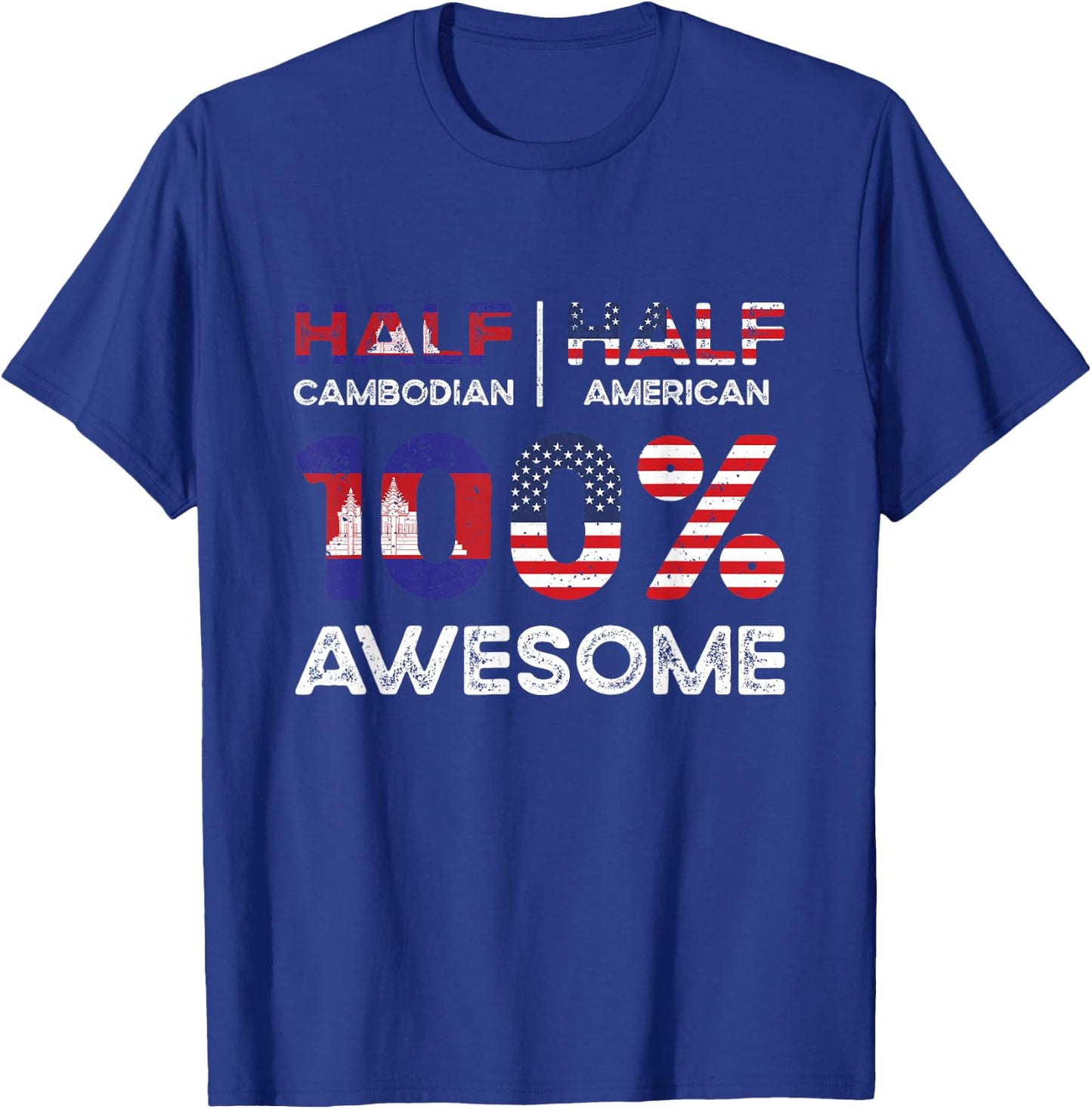Cambodian American Patriot USA Grown Cambodia US Flag T-Shirt - T-Shirt | Royal