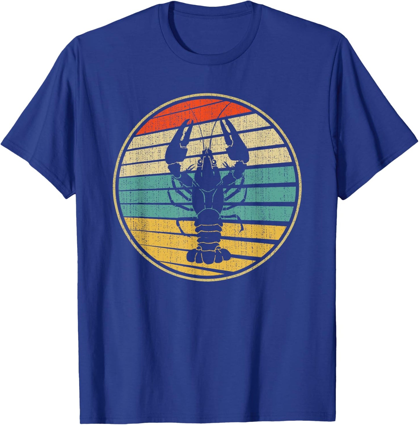 Retro Style Vintage Sea Crawfish Lobster Silhouette 60s 70s T-Shirt - T-Shirt | Royal