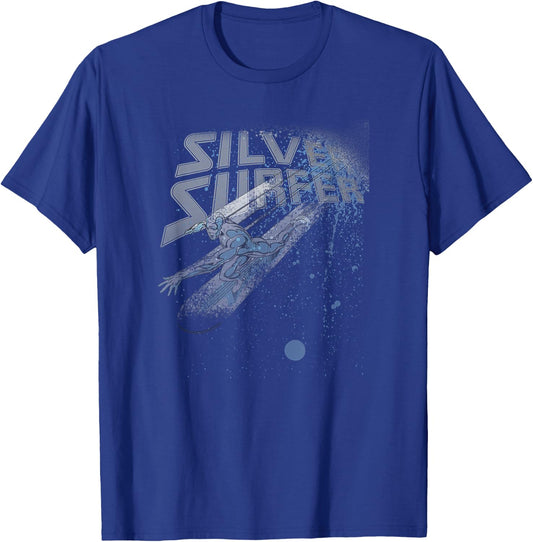 Marvel Fantastic Four Silver Surfer Speed Retro Vintage Logo T-Shirt - T-Shirt | Royal