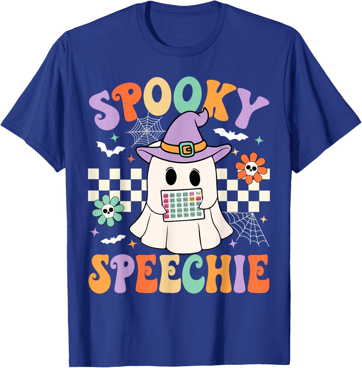 Spooky Speechie Speech Therapy Halloween Retro SLP Halloween T-Shirt - T-Shirt | Royal