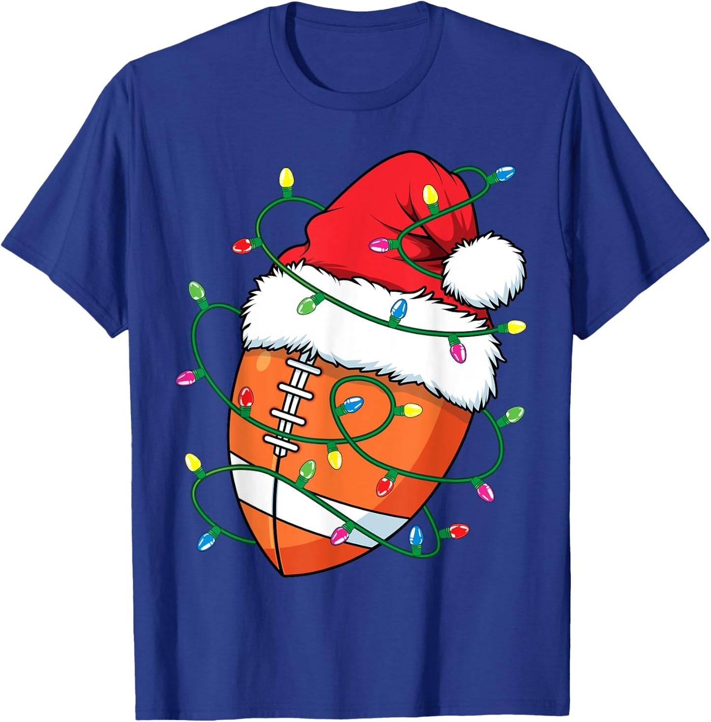 Santa Sports Design Boys Christmas Football Player T-Shirt - T-Shirt | Royal