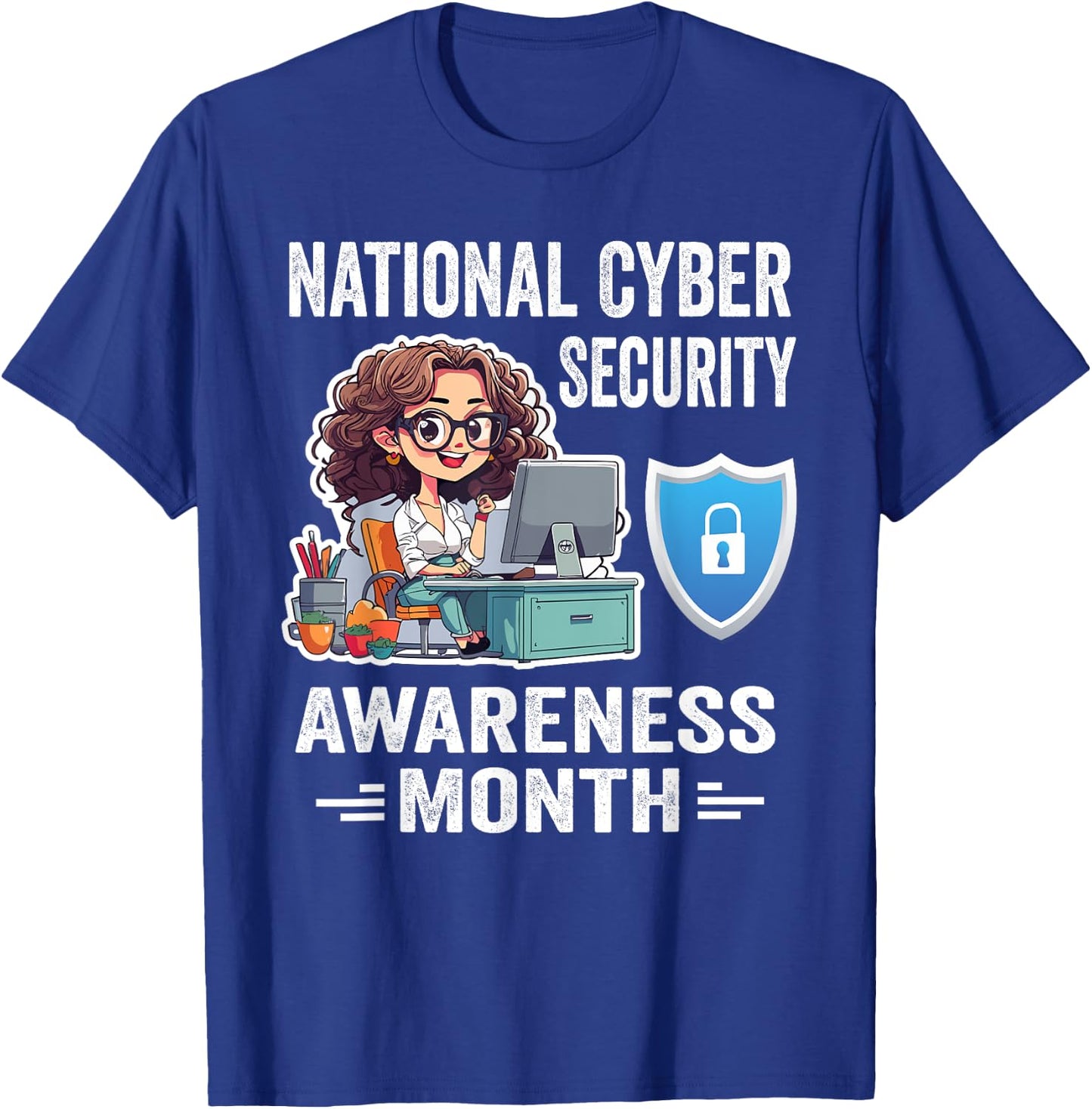 National Cyber Security Awareness Month Tech Security Team T-Shirt - T-Shirt | Royal
