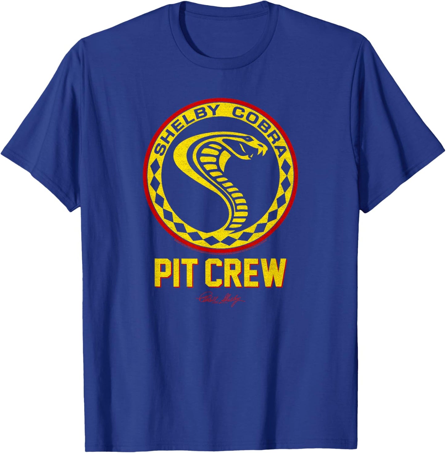 Carroll Shelby Vintage Pit Crew Badge T-Shirt - T-Shirt | Royal