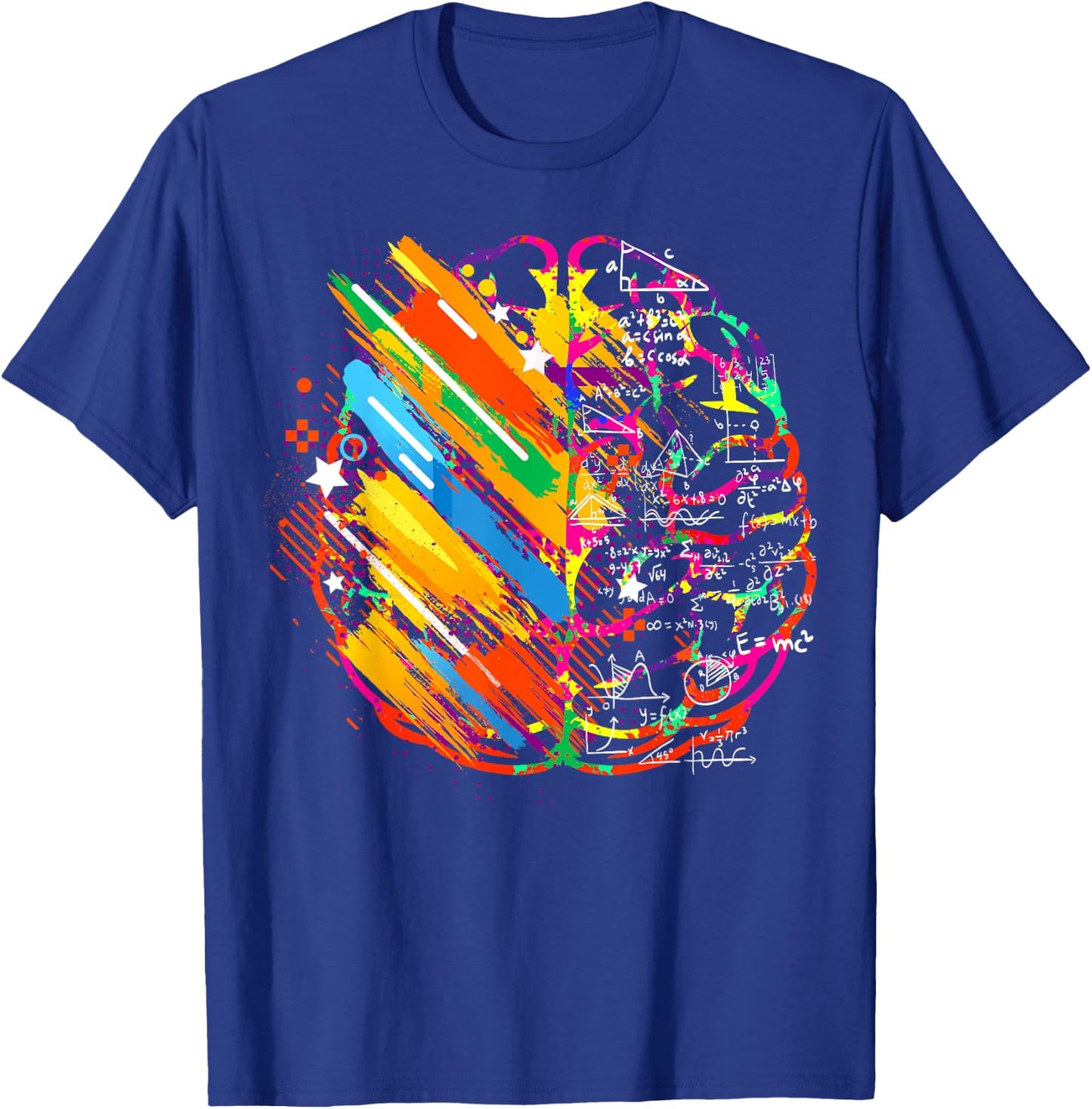 Colorful Brain Art Teacher Artist Painter Student T-Shirt - T-Shirt | Royal