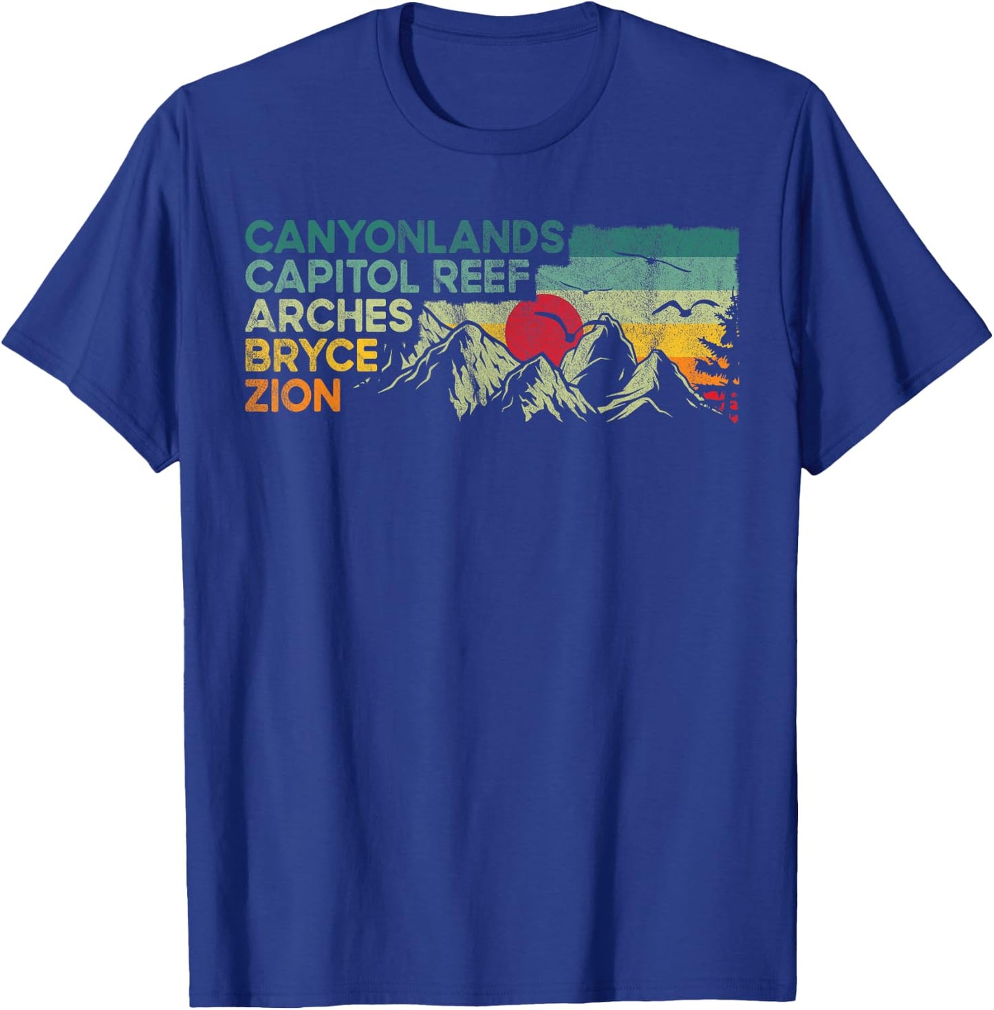 Vintage utah national parks Moab utah mighty five souvenir T-Shirt - T-Shirt | Royal