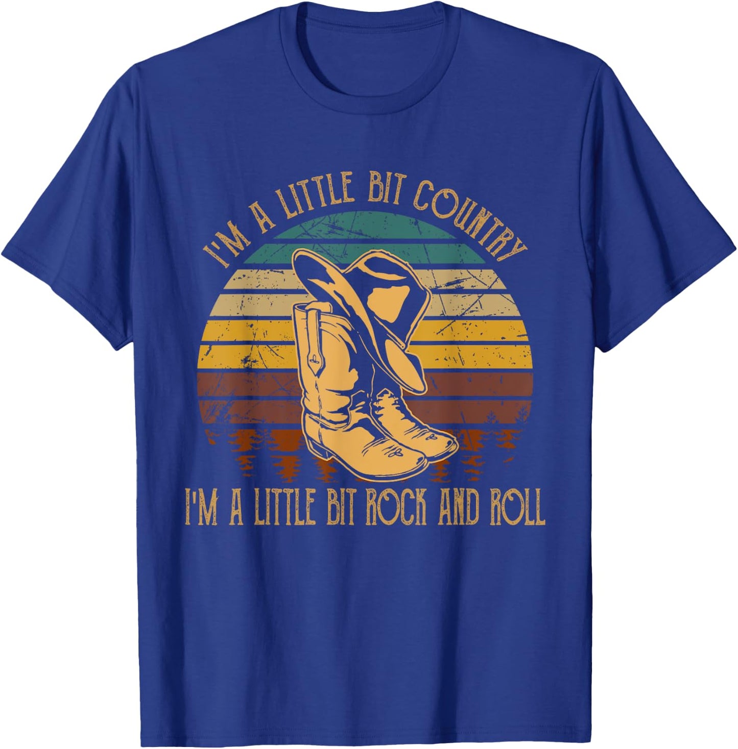 I'm A Little Bit Country, I'm A Little Bit Rock And Roll T-Shirt - T-Shirt | Royal