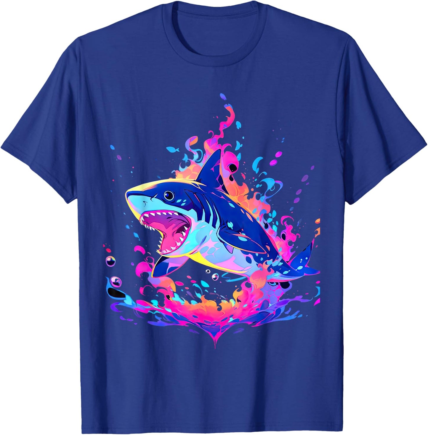 Colorful Shark, Spirit Animal, Multicolor Art T-Shirt - T-Shirt | Royal