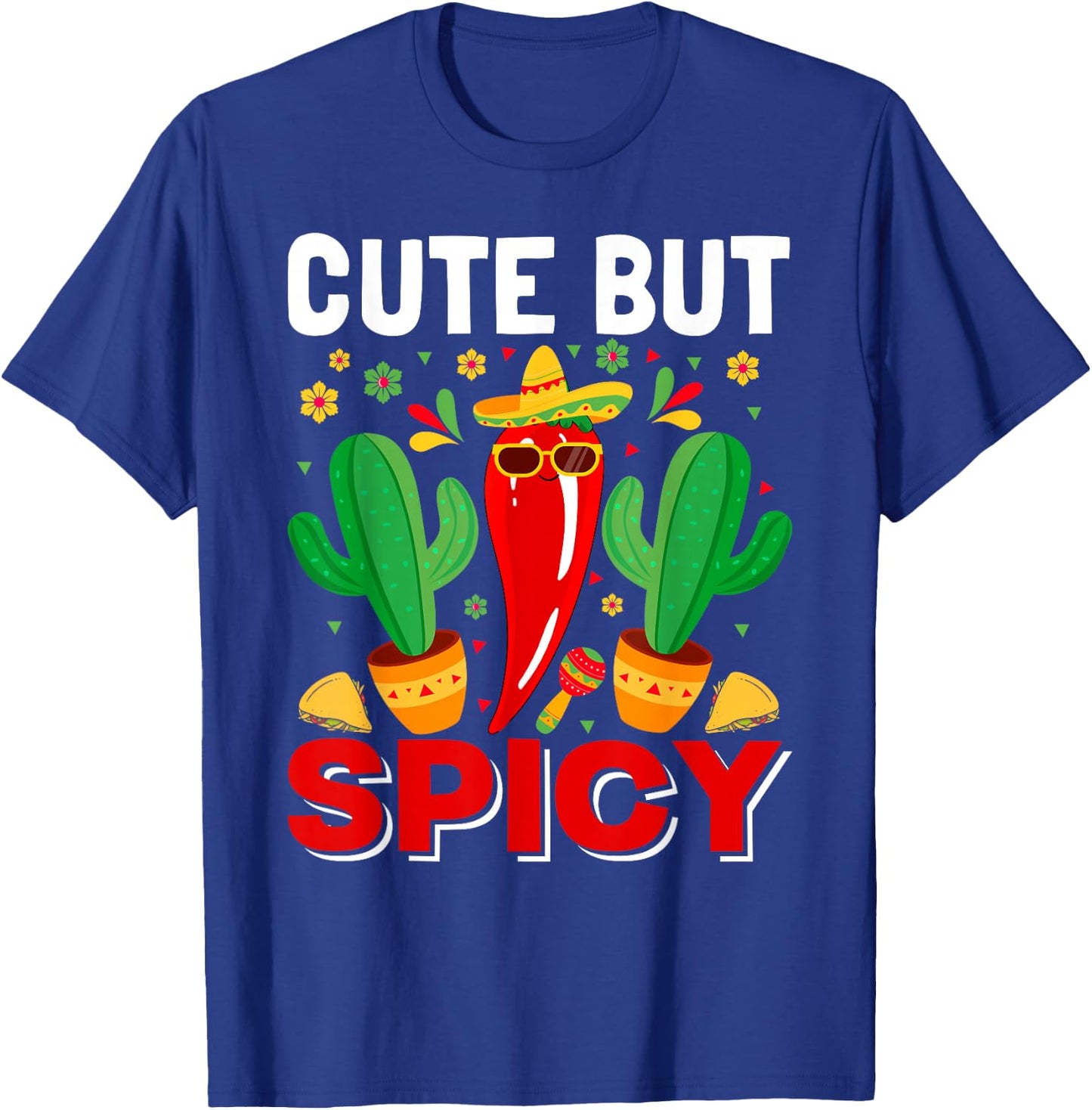 Cinco De Mayo - Cute but Spicy Mexican Fiesta Jalapenos Girl T-Shirt - T-Shirt | Royal
