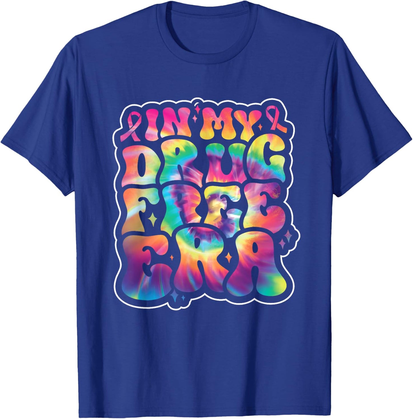In My Drug Free Era Red Ribbon Week Awareness Tie Dye Groovy T-Shirt - T-Shirt | Royal