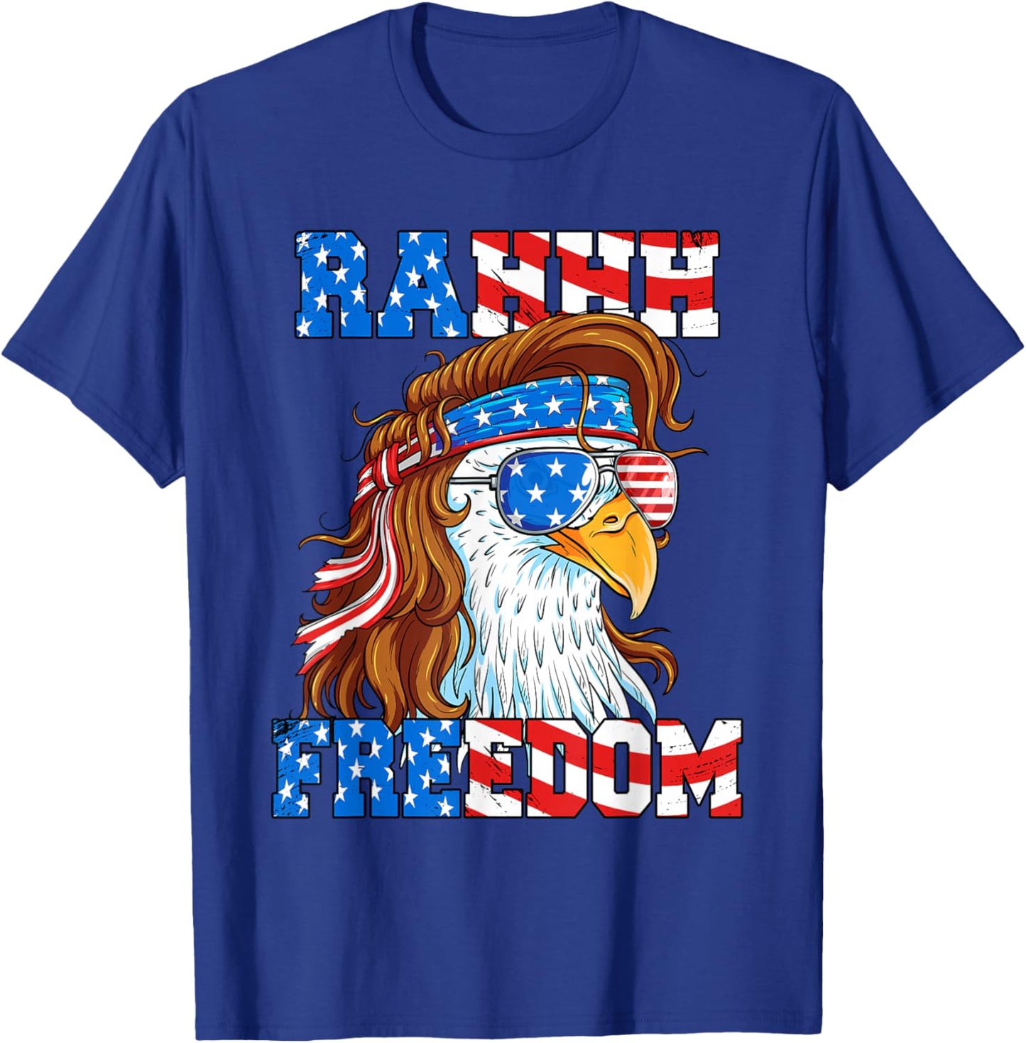 Rahhh Freedom Eagle 4th of July American Flag Usa Meme T-Shirt - T-Shirt | Royal
