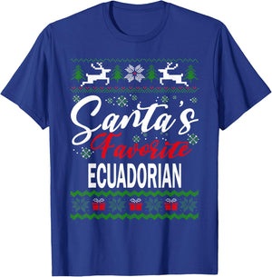 Santas Favorite Ecuadorian Ecuador Christmas Ugly Sweater T-Shirt - T-Shirt | Royal
