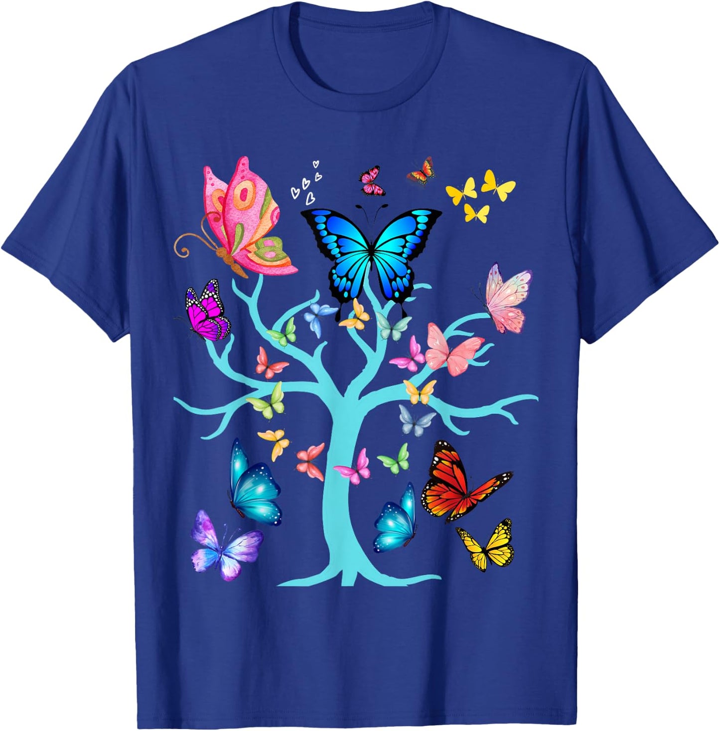 Butterfly Lovers Butterflies Circle Around The Tree Design T-Shirt - T-Shirt | Royal