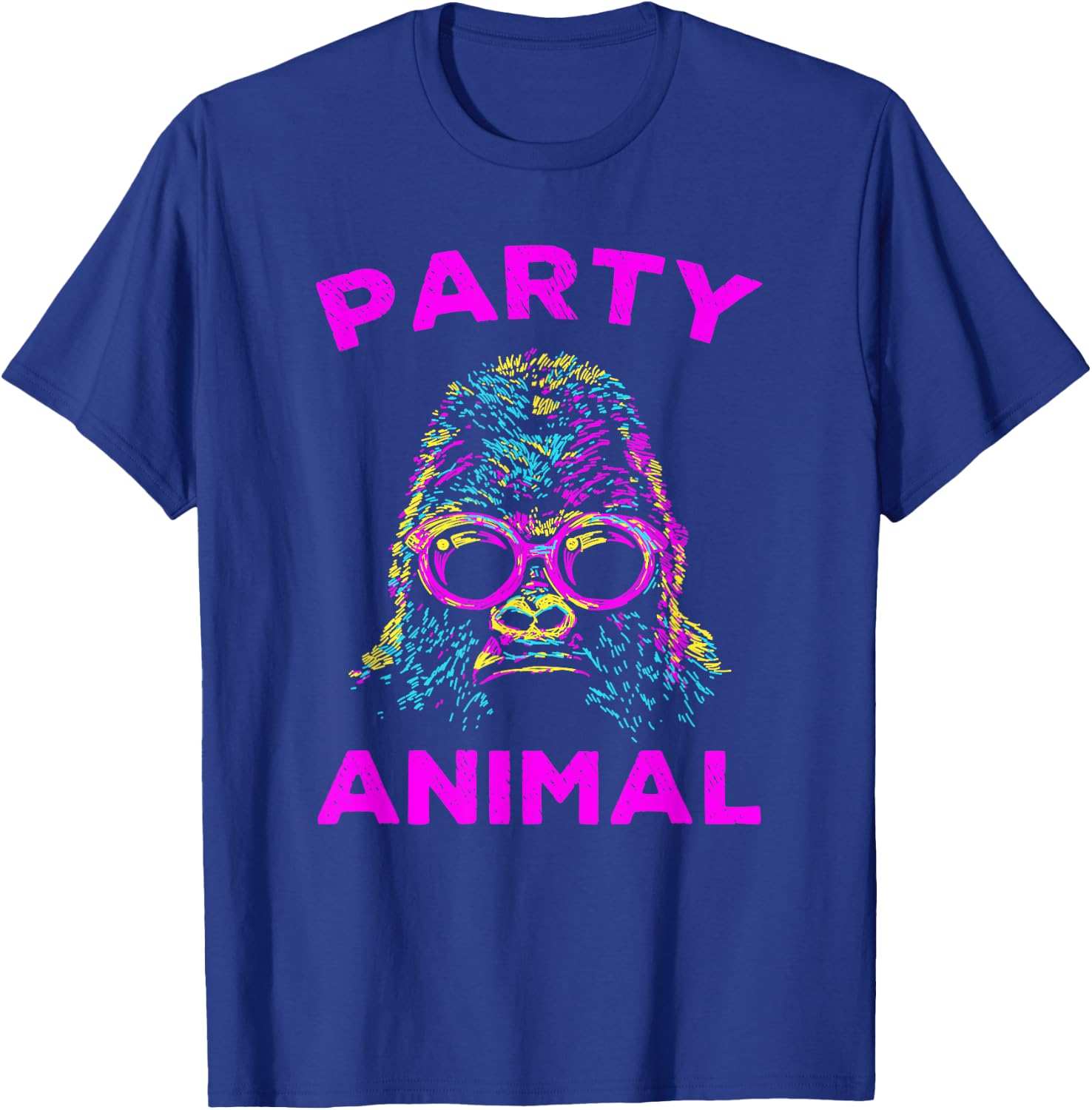 Cute Gorilla Party Animal Lover Colorful Monkey T-Shirt - T-Shirt | Royal