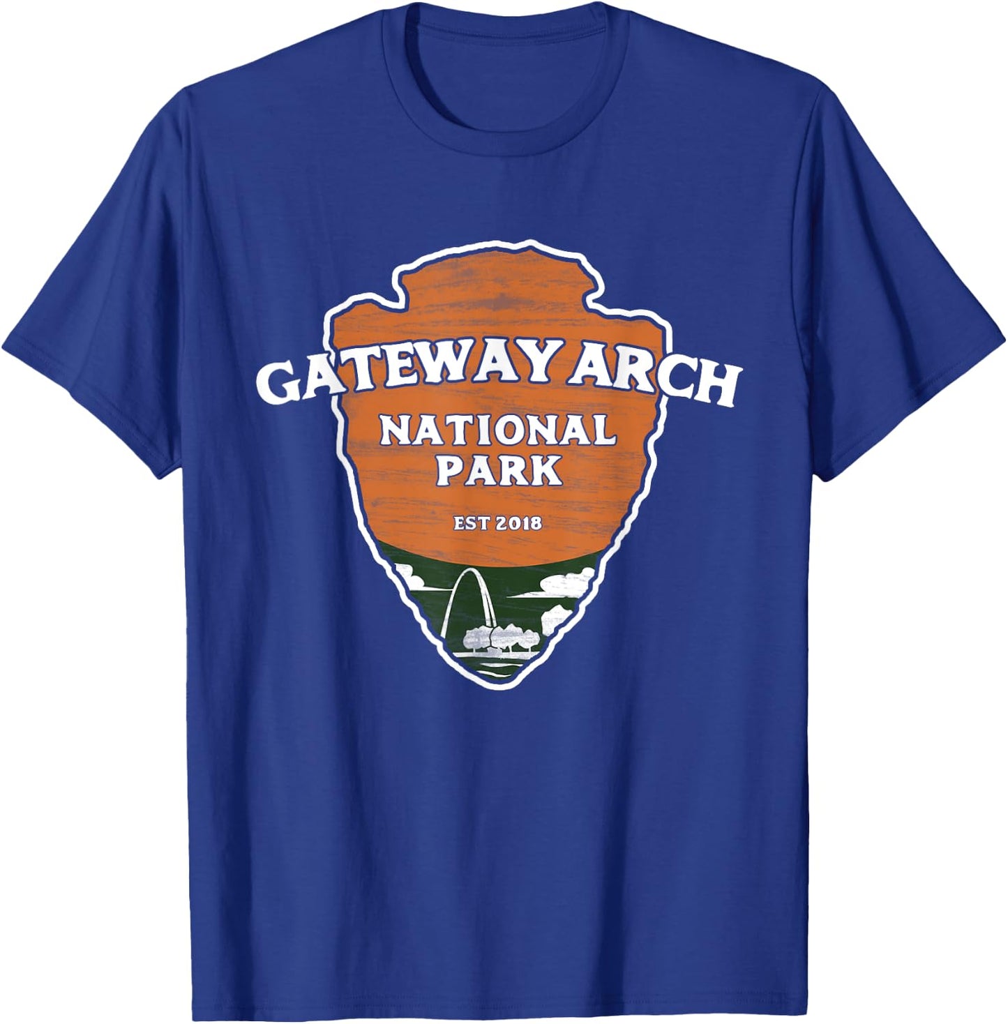 Gateway Arch National Park Classic Style Arrowhead Sign T-Shirt - T-Shirt | Royal